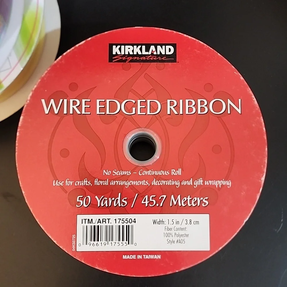 3 Rolls Kirkland Wire-edged Ribbon, 1-1/2